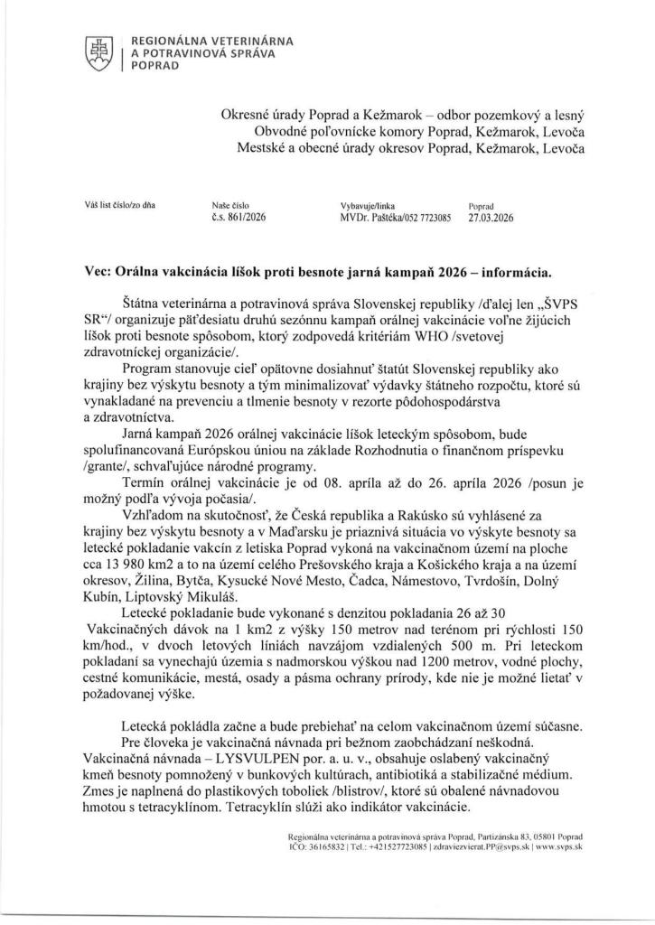 Orálna vakcinácia líšok