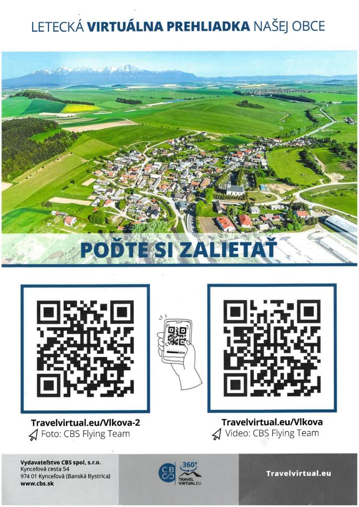 Letecká vizuálna prehliadka našej obce Vlková